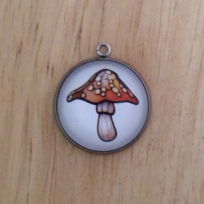 Stained Glass Style Mushroom Charms, Mushroom Charms for Jewelry - ILikeWorms