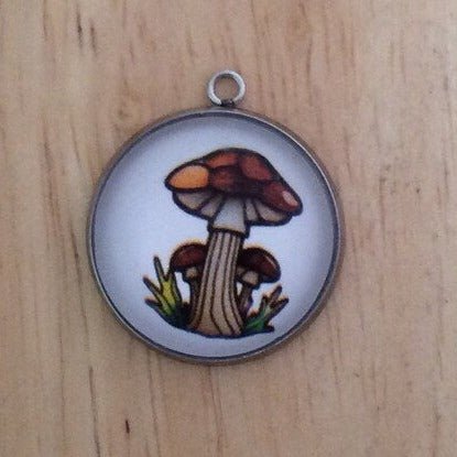 Stained Glass Style Mushroom Charms, Mushroom Charms for Jewelry - ILikeWorms