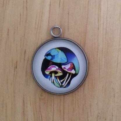 Stained Glass Style Mushroom Charms, Mushroom Charms for Jewelry - ILikeWorms