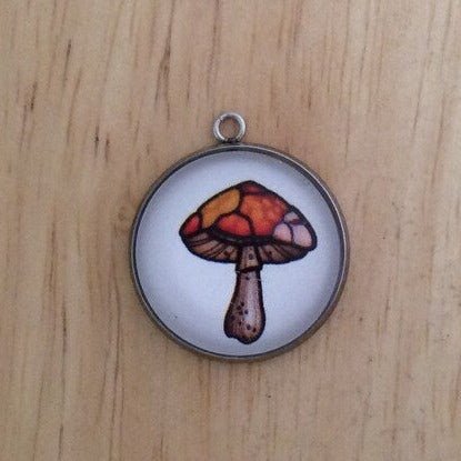 Stained Glass Style Mushroom Charms, Mushroom Charms for Jewelry - ILikeWorms