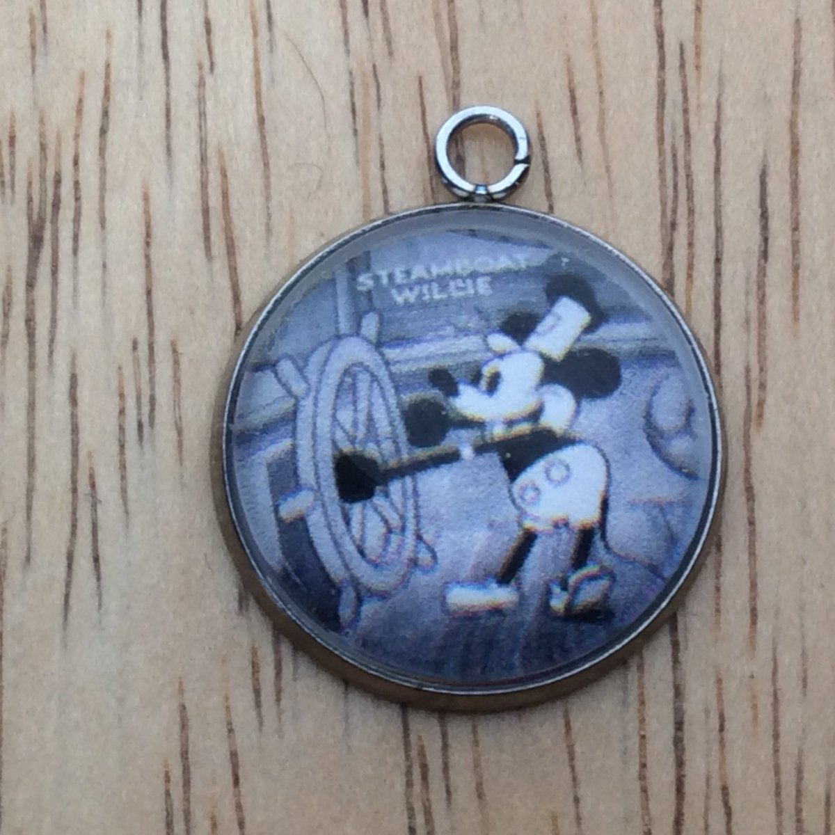 steamboat willie glass cabochon charm