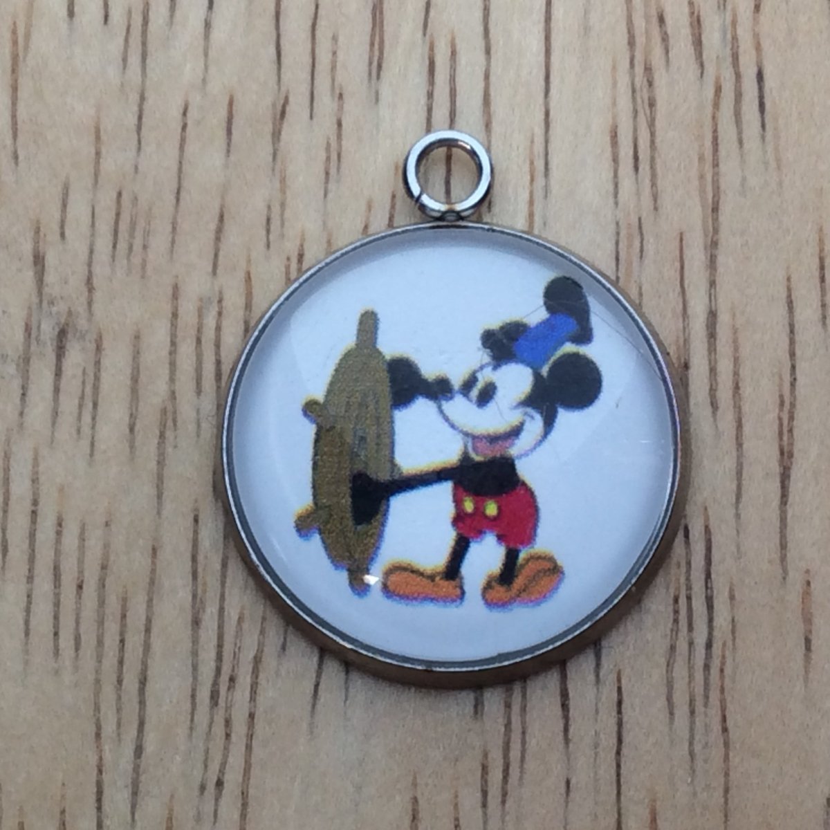 steamboat willie glass cabochon charm