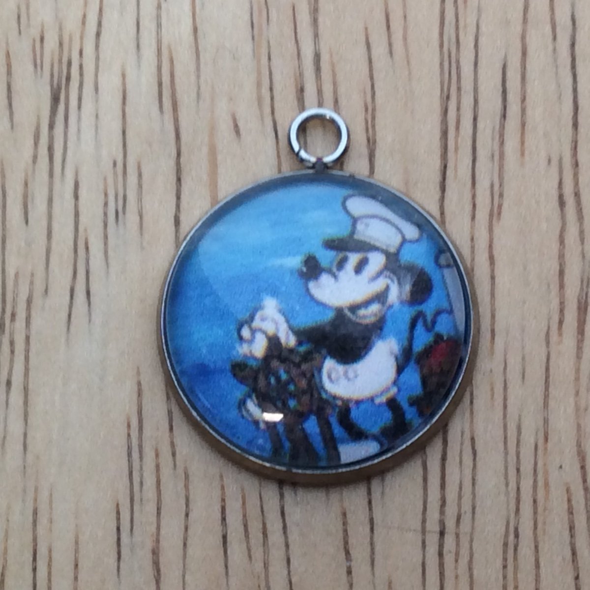 steamboat willie glass cabochon charm