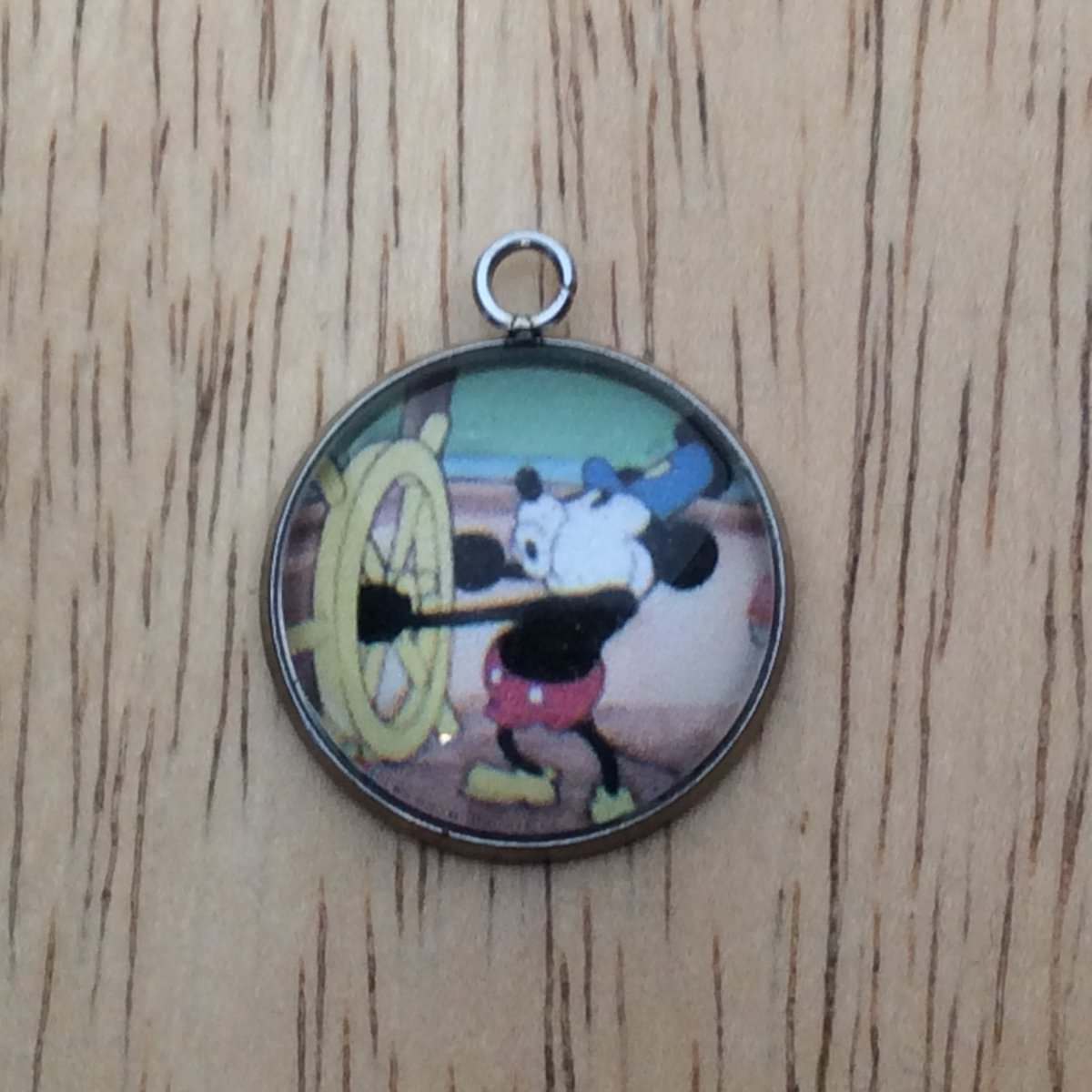 steamboat willie glass cabochon charm