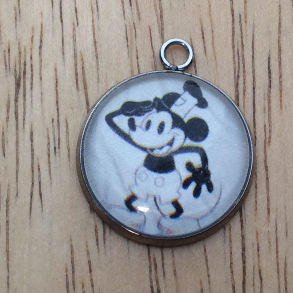 steamboat willie glass cabochon charm