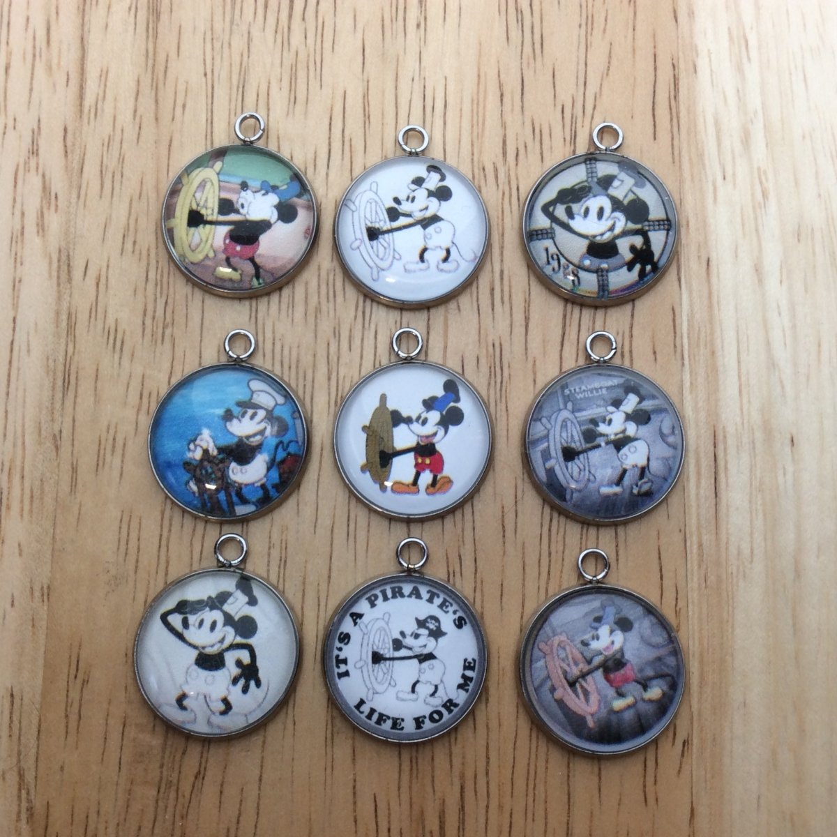 9 steamboat willie glass cabochon charms