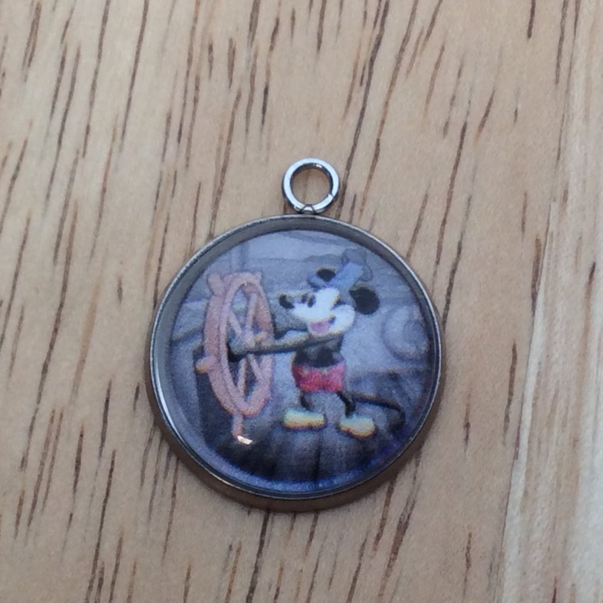 steamboat willie glass cabochon charm