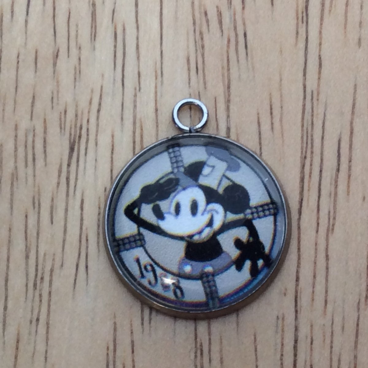 steamboat willie glass cabochon charm