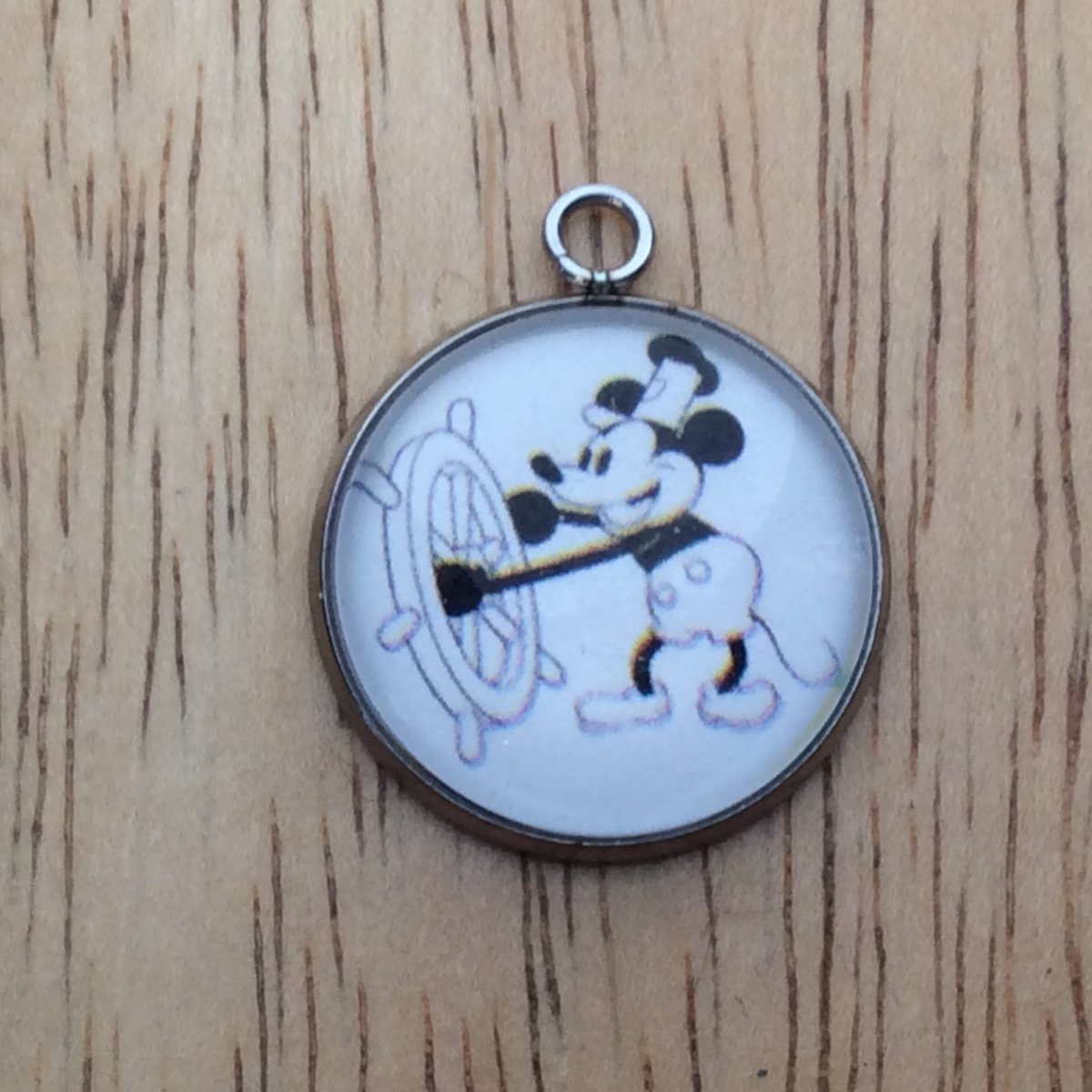 steamboat willie glass cabochon charm