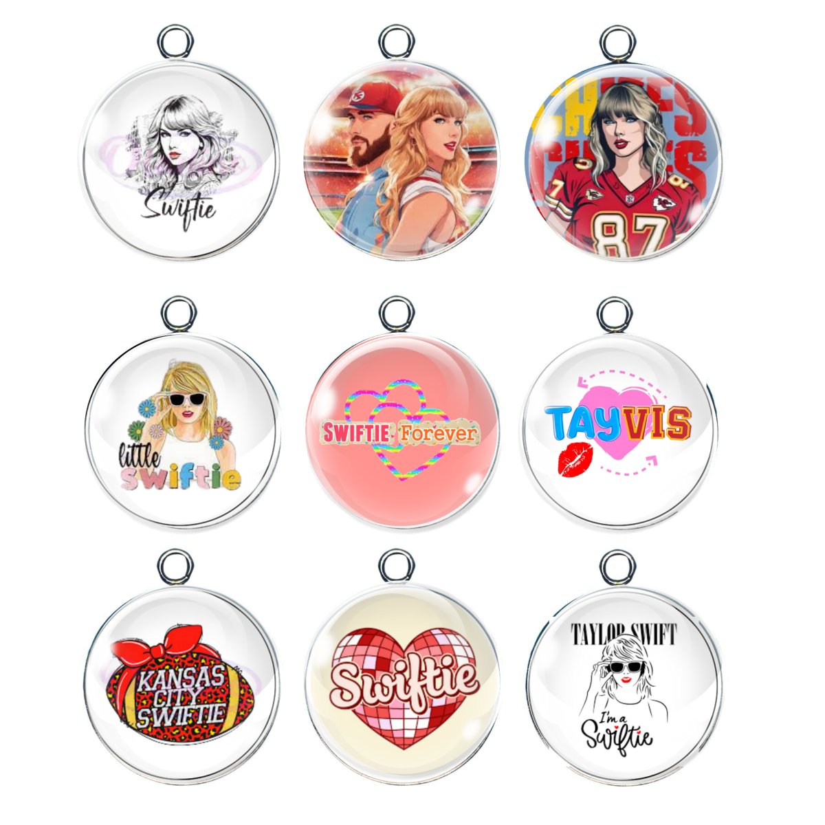 9 Taylor swift glass cabochon charms