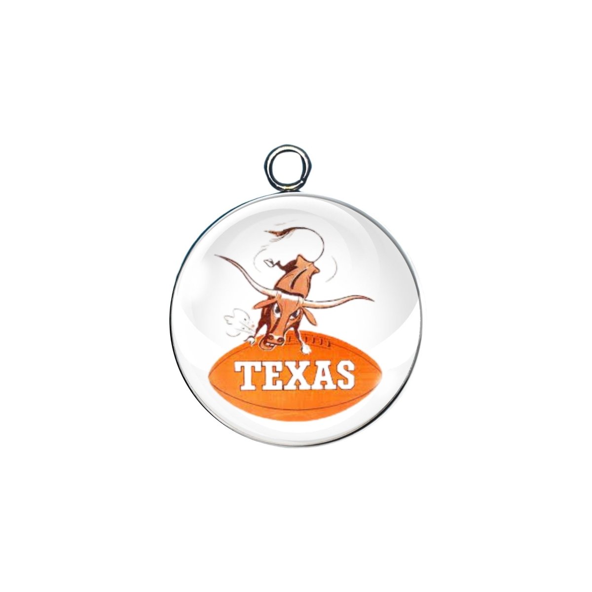 Texas Longhorns glass cabochon charm
