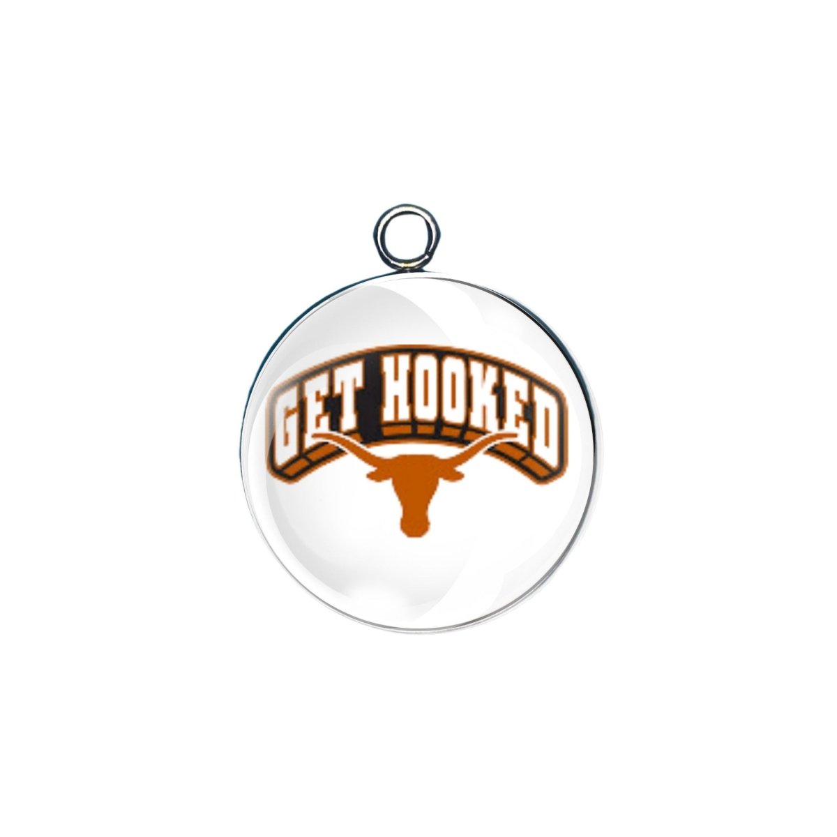 Texas Longhorns glass cabochon charm