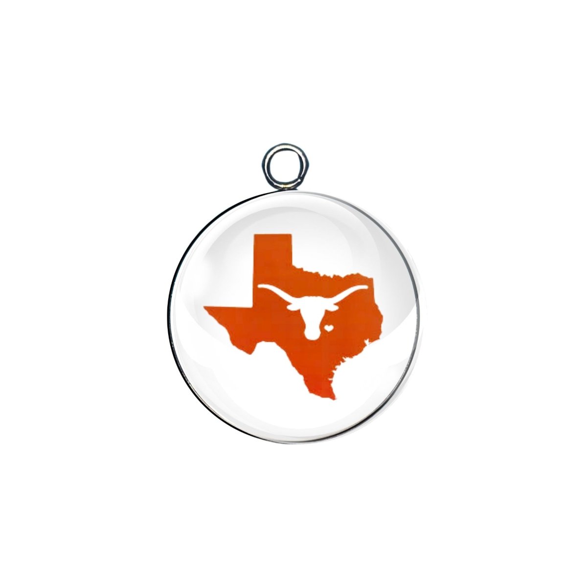 Texas Longhorns glass cabochon charm