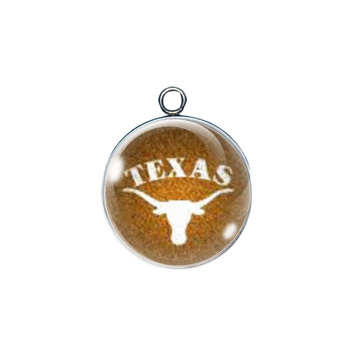 Texas Longhorns glass cabochon charm