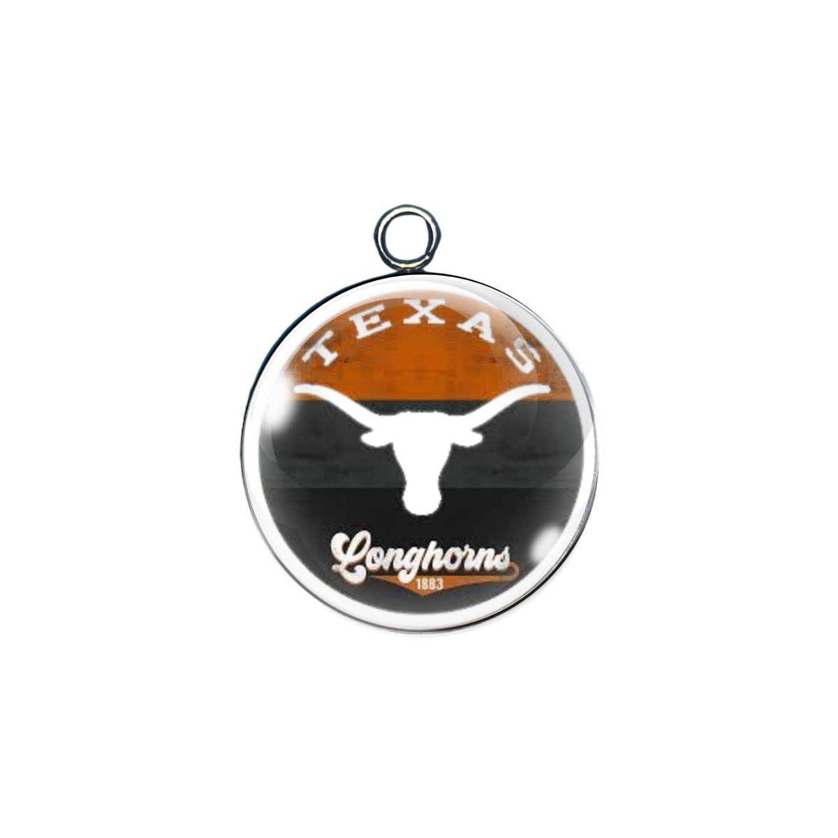 Texas Longhorns glass cabochon charm