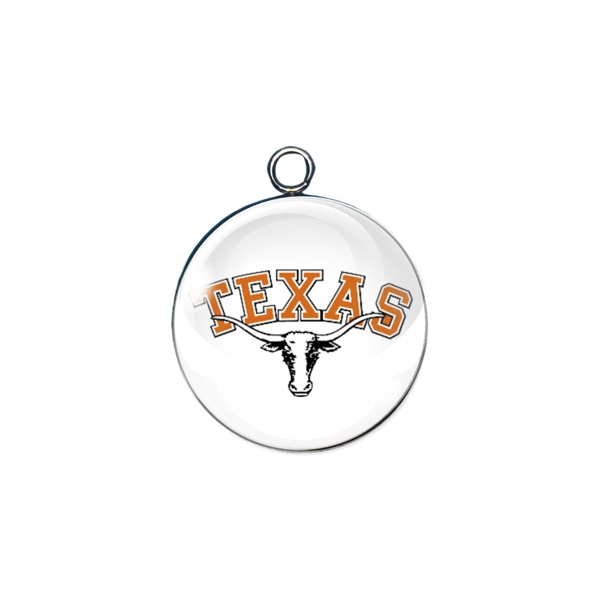 Texas Longhorns glass cabochon charm