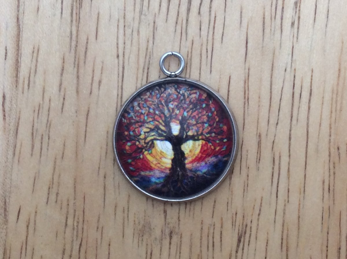  tree of life glass cabochon charm