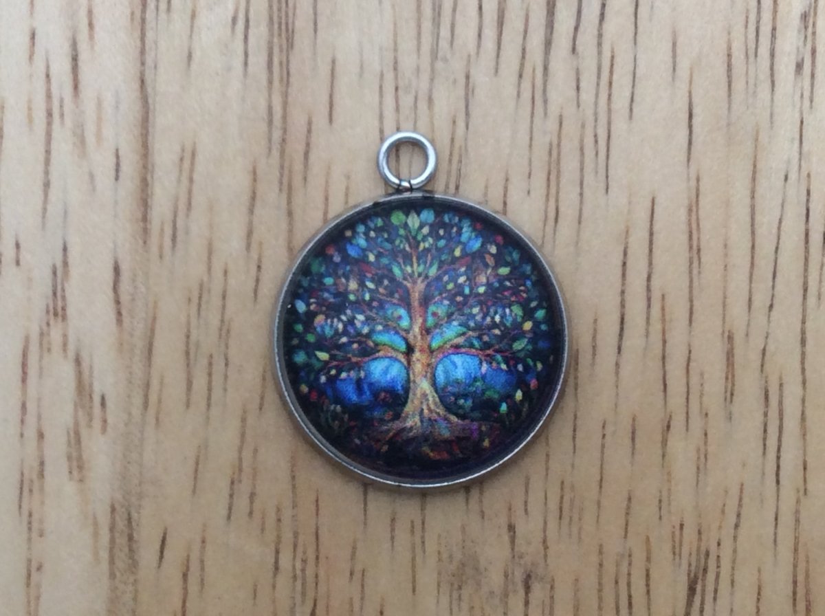  tree of life glass cabochon charm