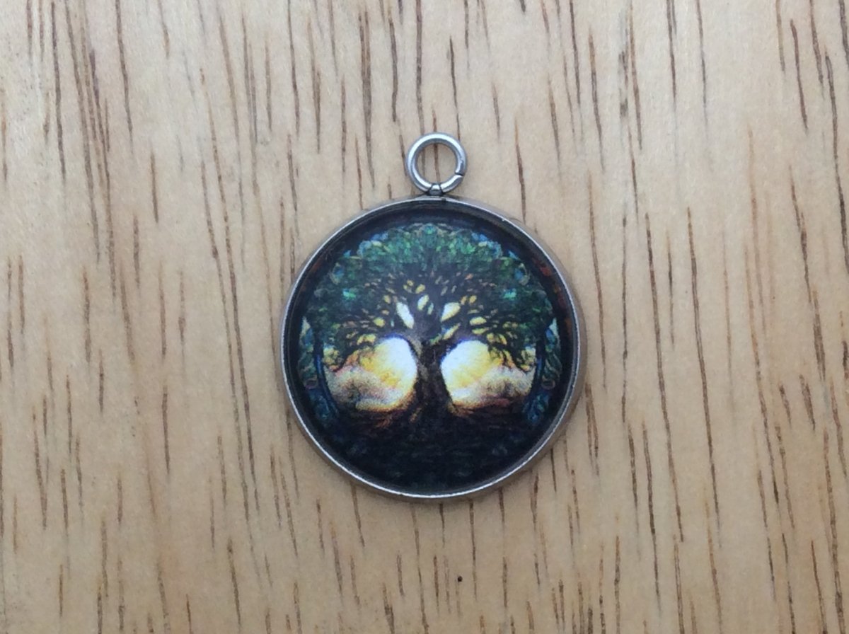  tree of life glass cabochon charm