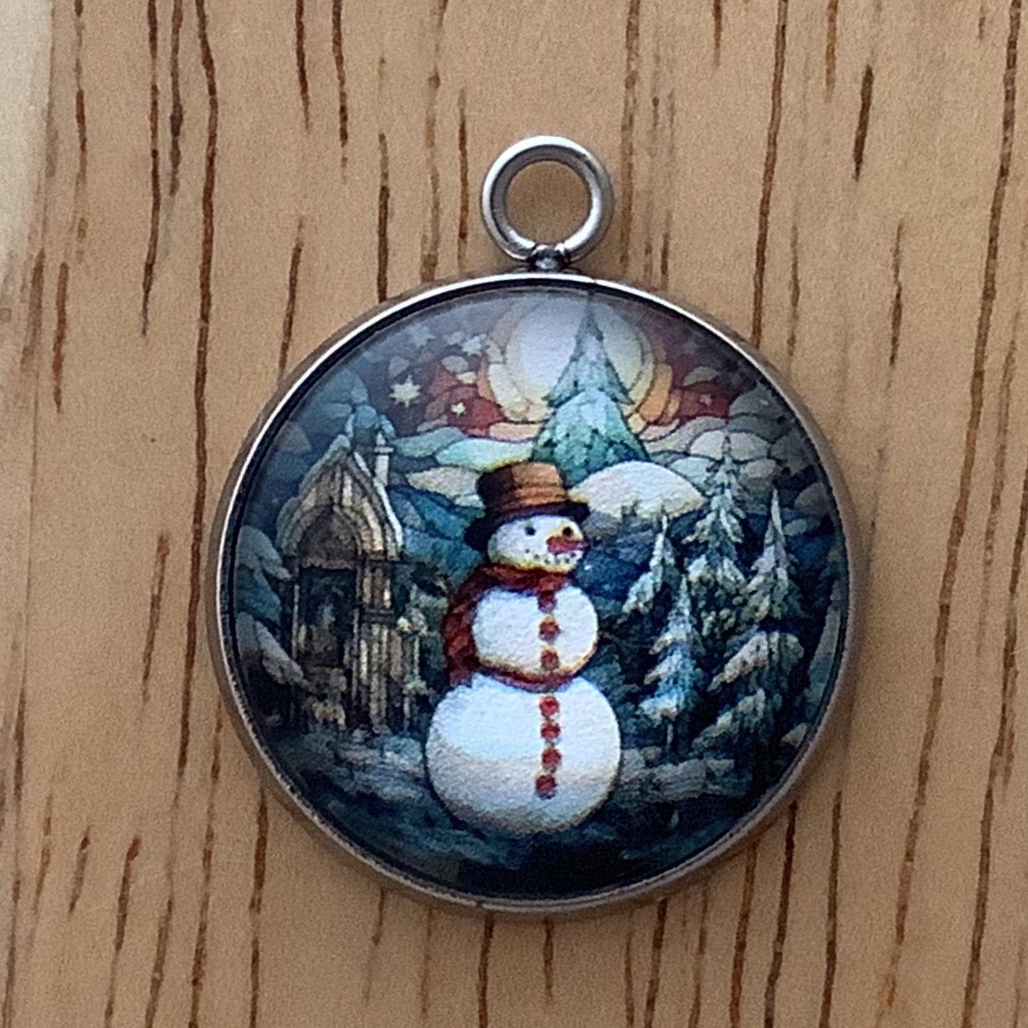 Trees and Snowmen Charms, Winter scene charms - ILikeWorms