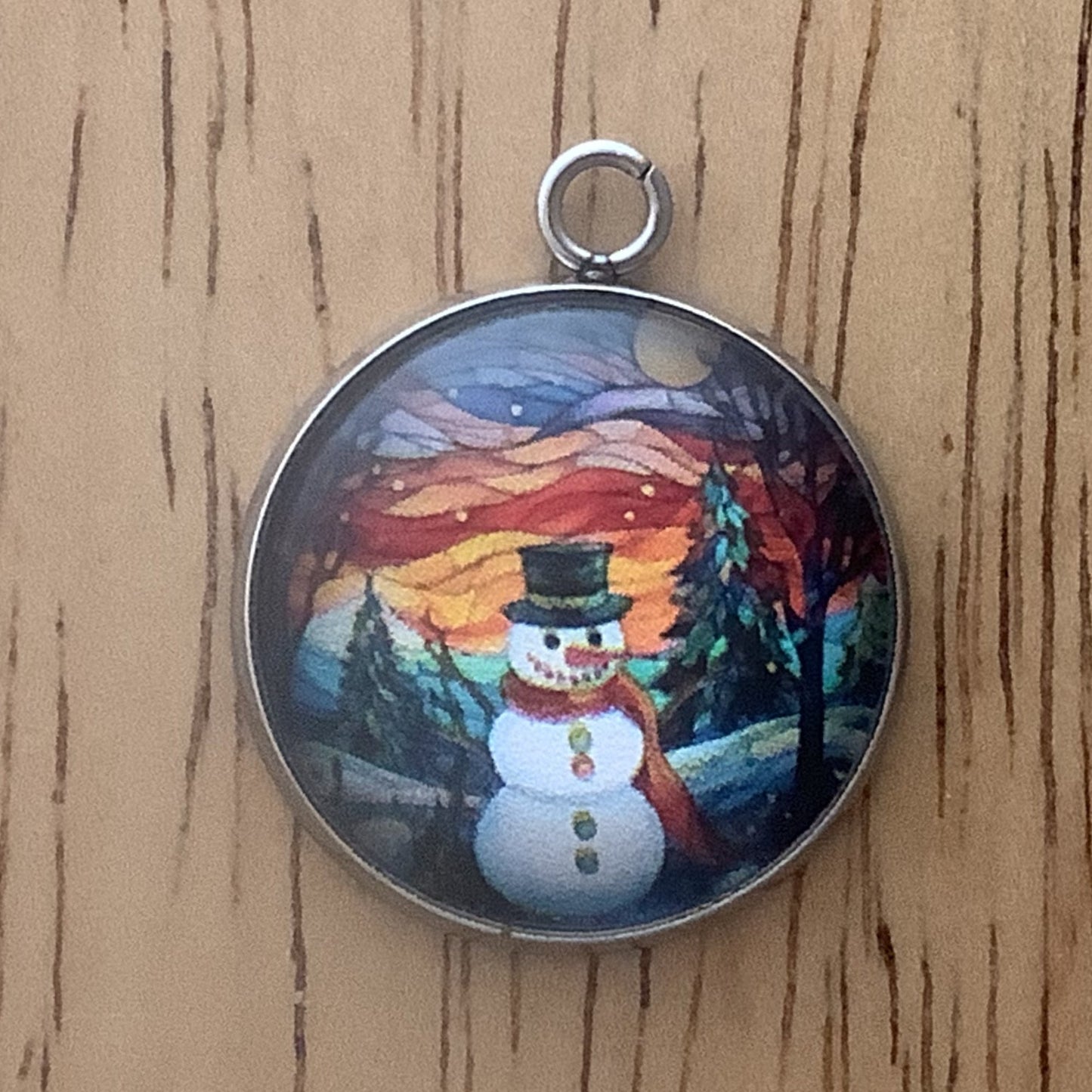 Trees and Snowmen Charms, Winter scene charms - ILikeWorms