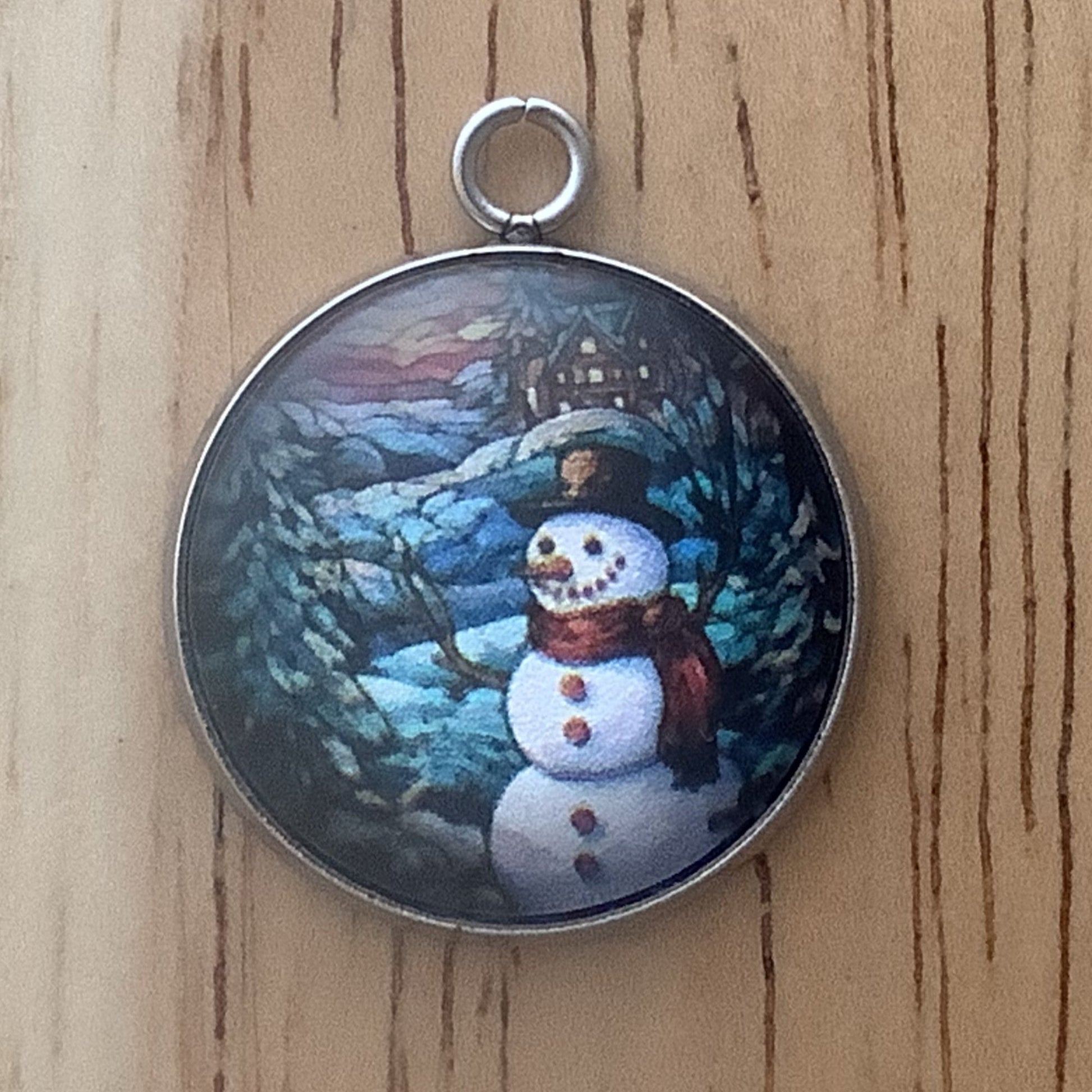 Trees and Snowmen Charms, Winter scene charms - ILikeWorms