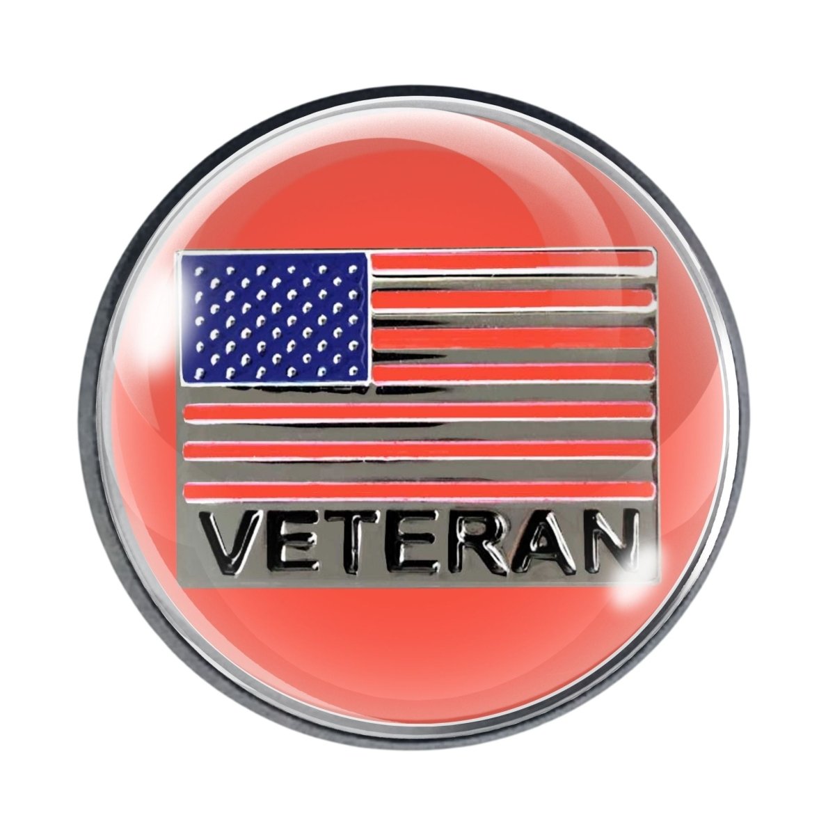 Veterans glass cabochon hat pin