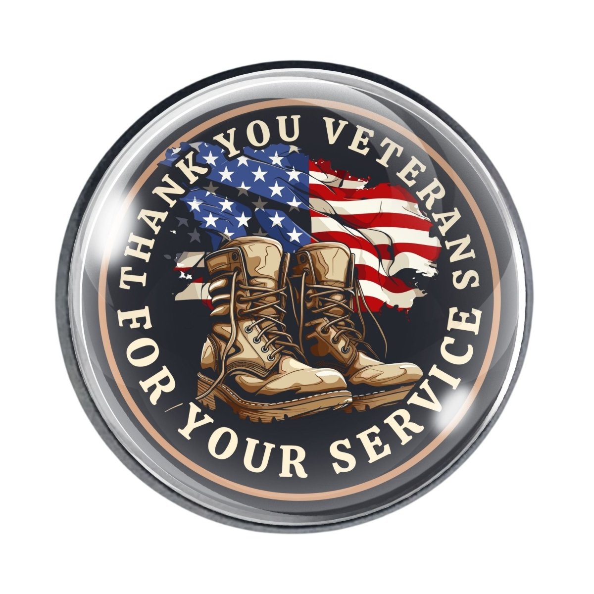 Veterans glass cabochon hat pin