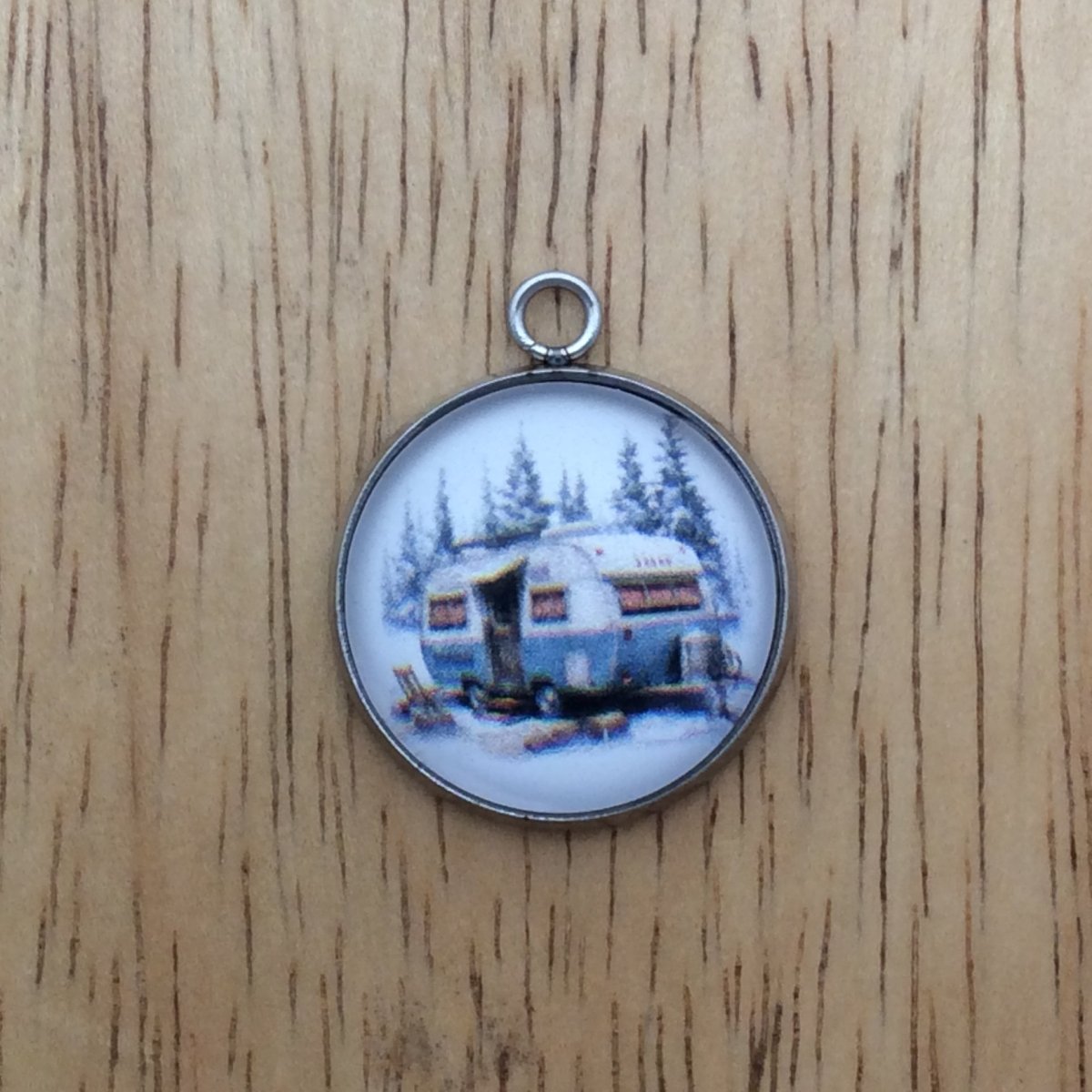 vintage camper glass cabochon charm