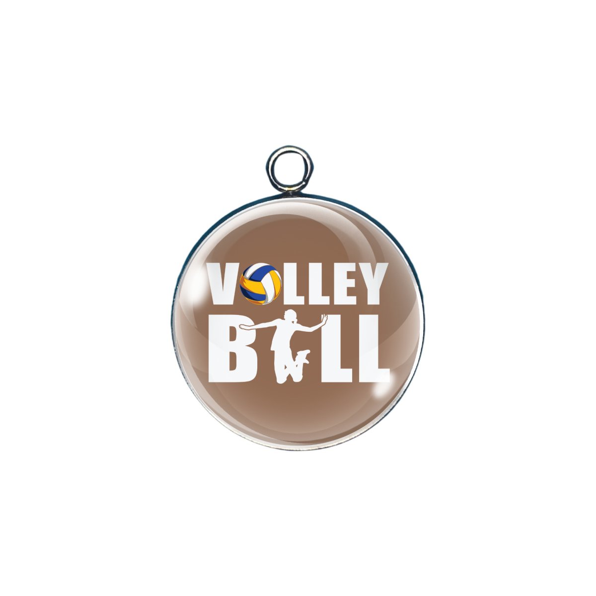 Volleyball glass cabochon charm