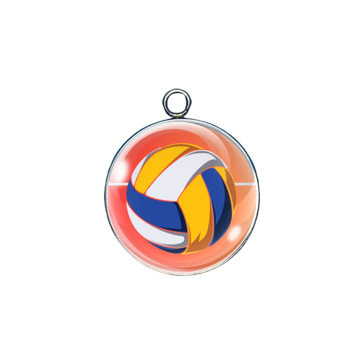 Volleyball glass cabochon charm