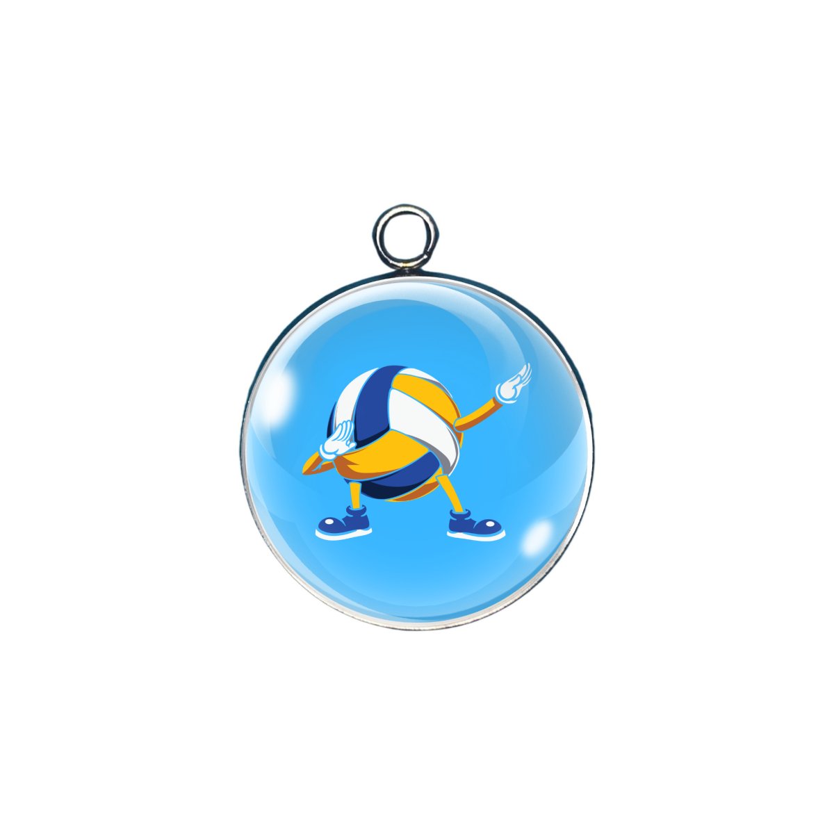 Volleyball glass cabochon charm