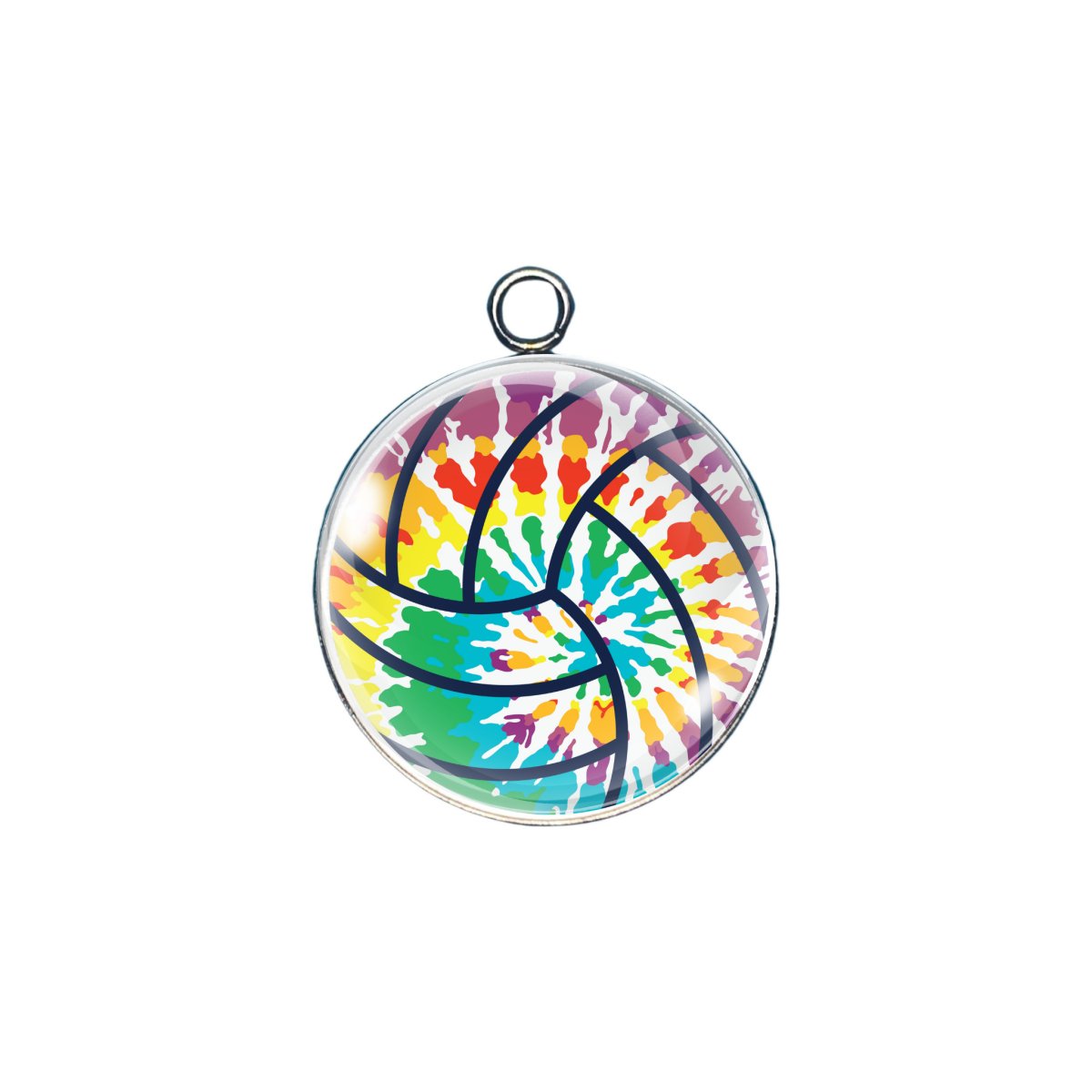 Volleyball glass cabochon charm