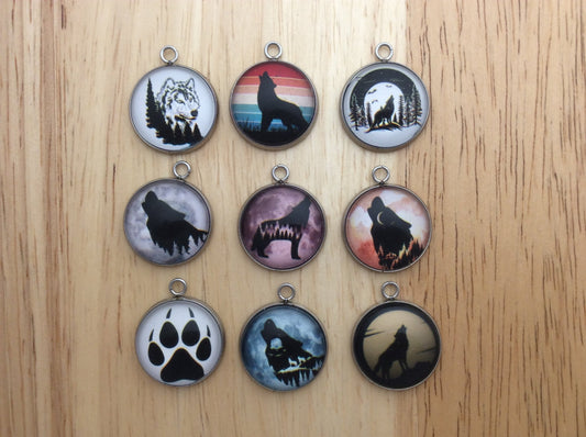 Wolf Glass Cabochon Charms For Making Jewelry - ILikeWorms