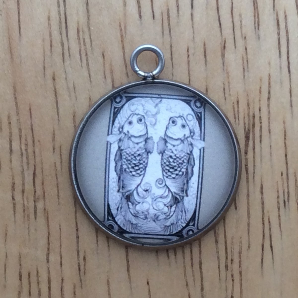 Zodiac tarot card glass cabochon charm