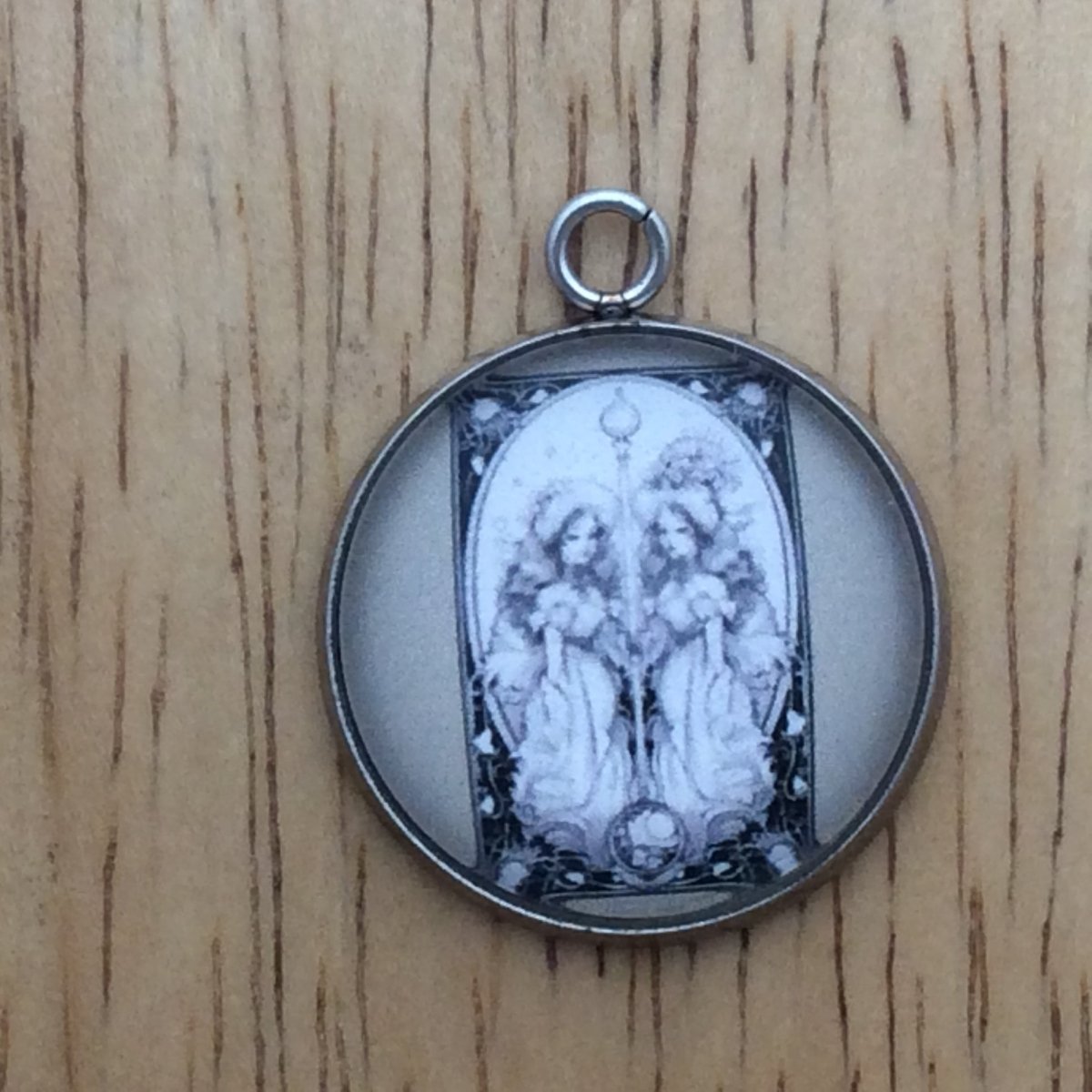 Zodiac tarot card glass cabochon charm