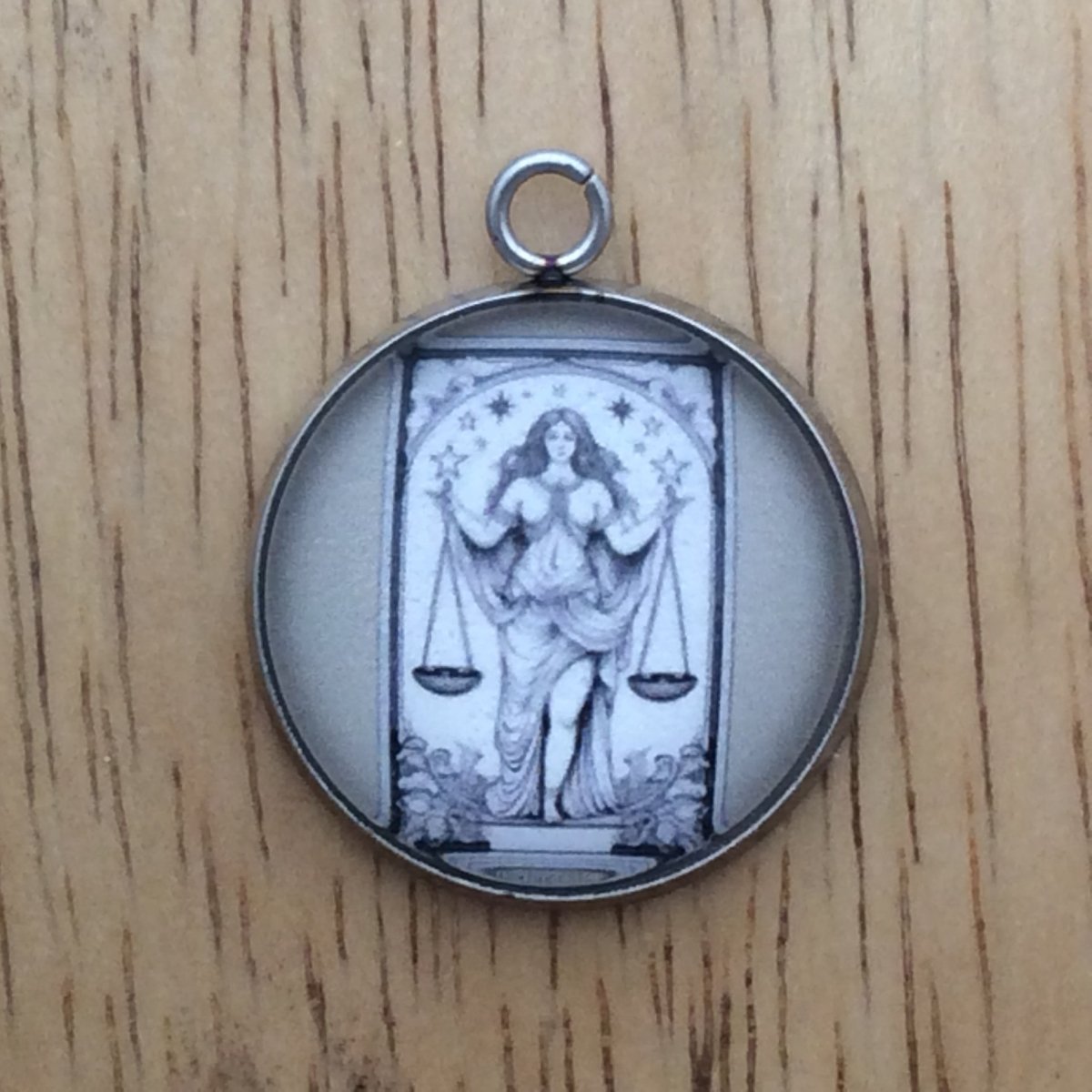 Zodiac tarot card glass cabochon charm