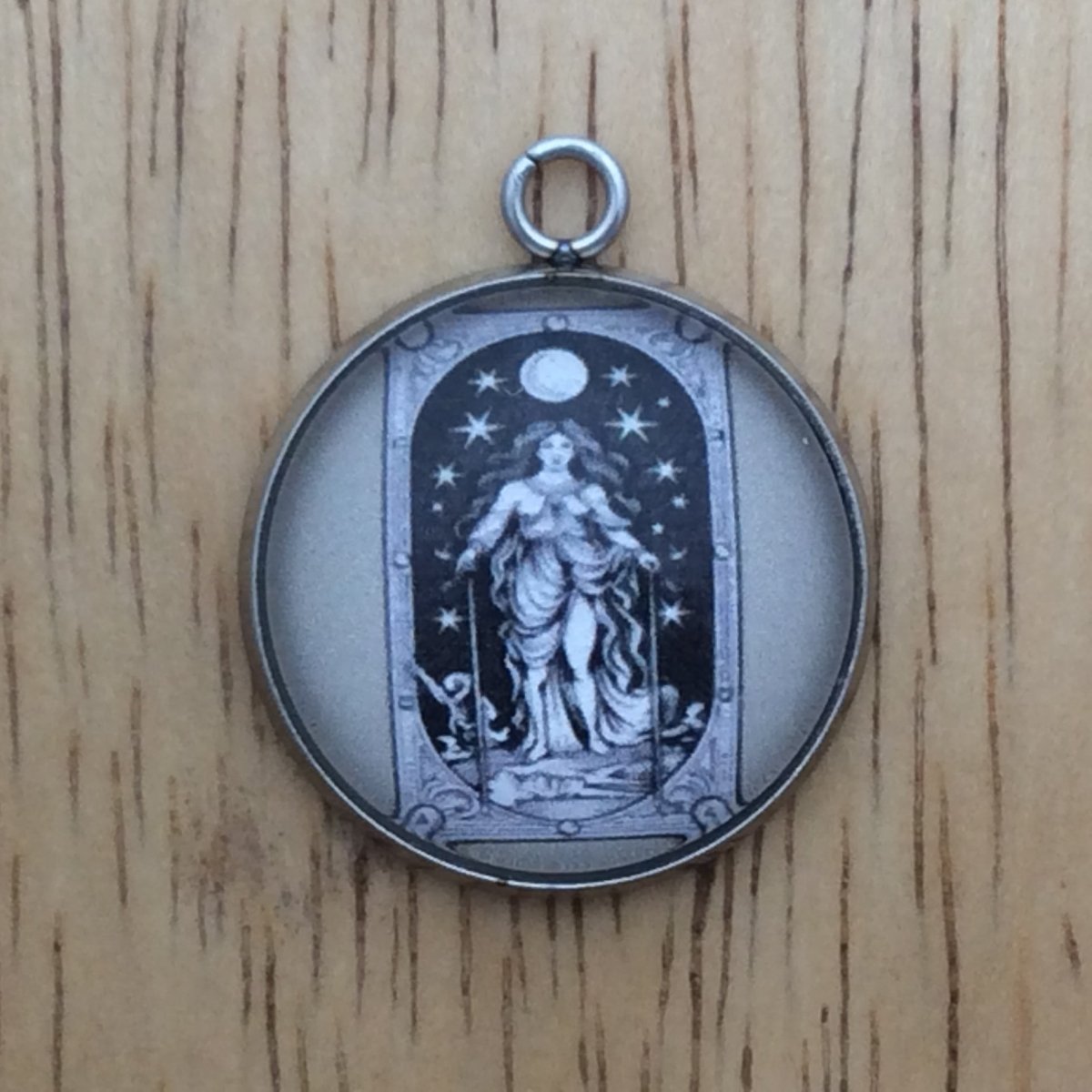 Zodiac tarot card glass cabochon charm