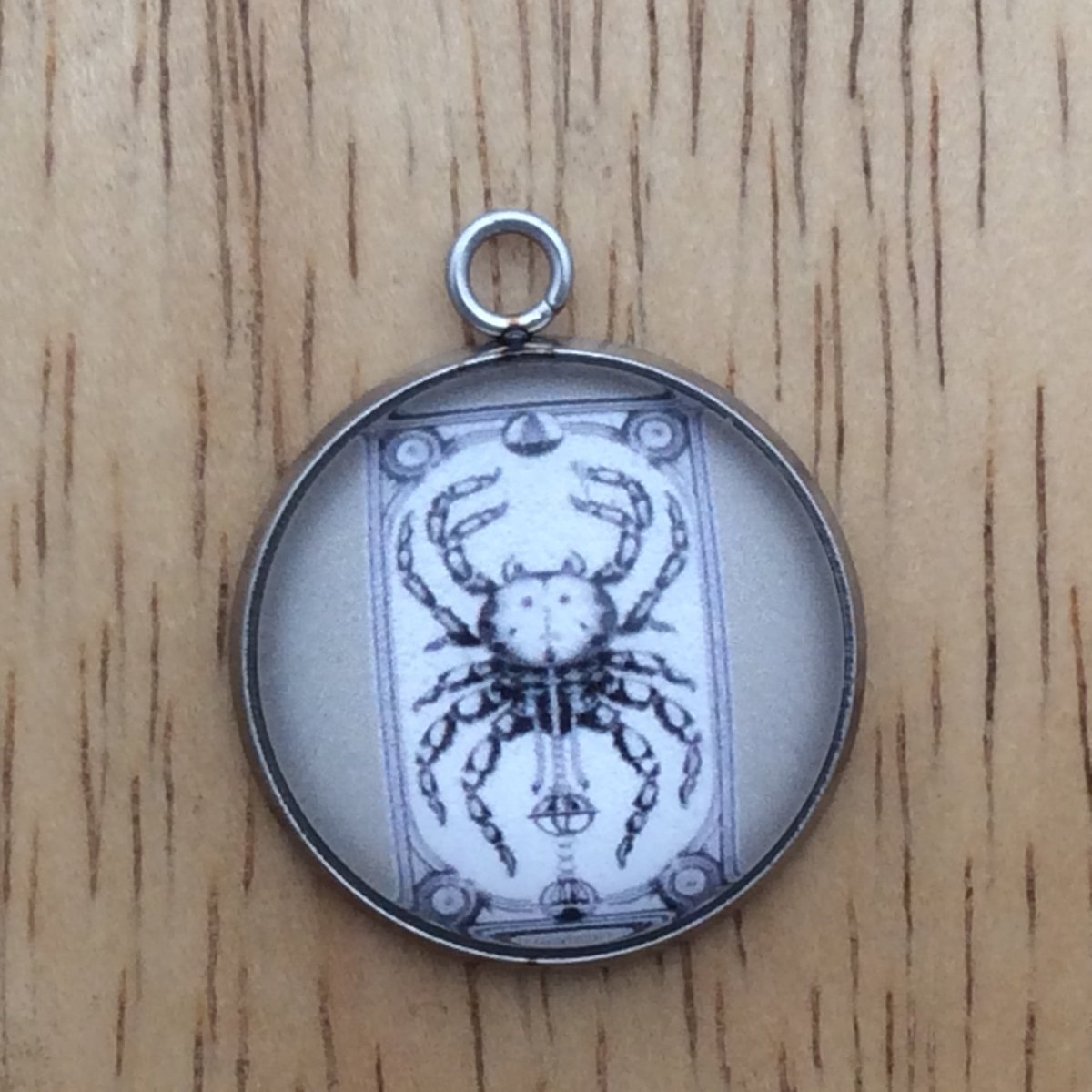 Zodiac tarot card glass cabochon charm