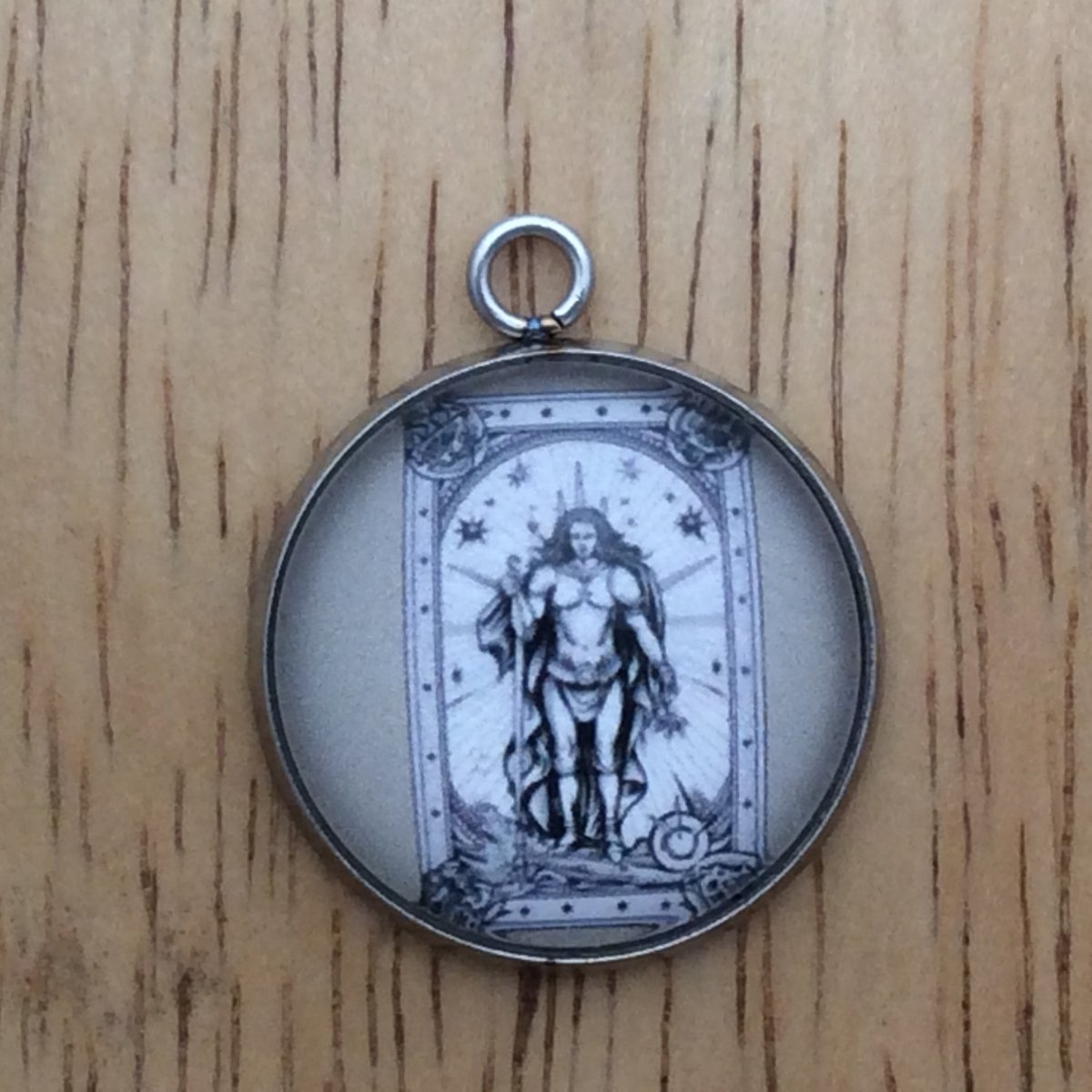 Zodiac tarot card glass cabochon charm