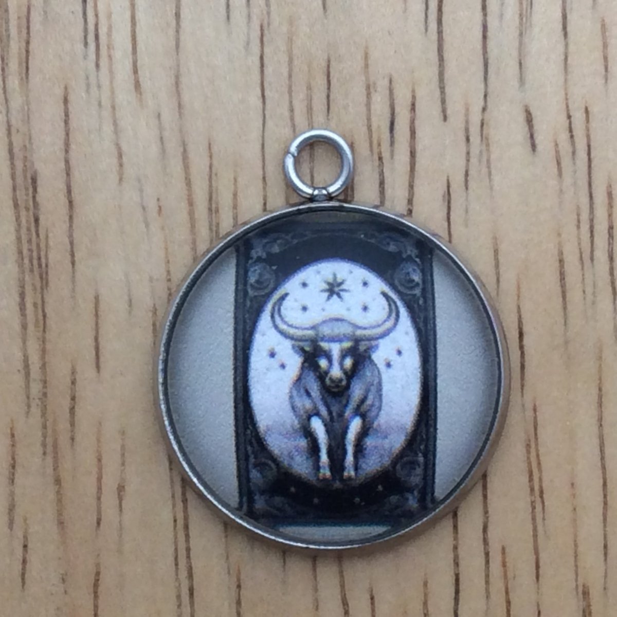 Zodiac tarot card glass cabochon charm